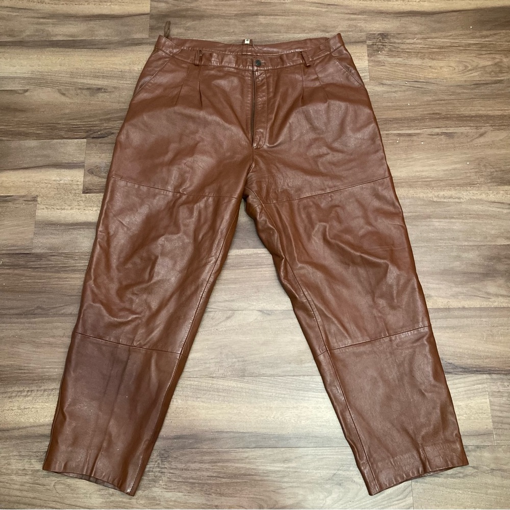 Vintage Bagazio 42 High Waisted Brown Leather Pants